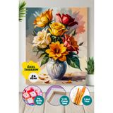 Picasso World Hobby Art Sonsuz Çiçekler Sayılarla Boyama Numaralı Tuval Seti 40x50cm