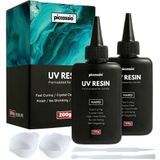 Piccassio UV Reçine 200g - Yükseltilmiş Şeffaf Sert Tip UV Tutkal - UV Işık Kullanarak Hızlı Sertleşen El Sanatları Reçine - Döküm ve Kaplama - Kendin Yap El Sanatları Yapın - Takı, Anahtarlıklar,