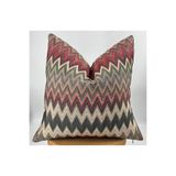 Piccotton Home Dekoratif Kırmızı Siyah Zigzag Desenli Dokuma Yastık Kılıfı Bohem Modern Salon ve Koltuk Kırlent Kılıfı |40x40 45x45 50x50 55x55