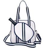 Pickleball spor taşıma çantası, raket tutucu, neopren, ayarlanabilir omuz askısı, Beyaz