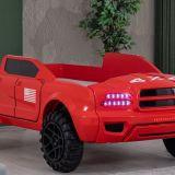 Pickup Ledli Arabalı Yatak, Kırmızı, 100X190