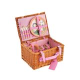 Picnic&co Çocuk Piknik Sepeti 2 Kişilik El Yapımı Hasır Piknik Seti Kız Çocuk (NZ-37)