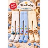 Pico Baby 3'lü Erkek Bebek & Çocuk Havlu Külotlu Çorap Renkli Desenli ( Yıkamalı )