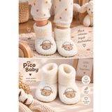 Pico Baby Bebek & Çocuk Kaydırmaz Tabanlı Ev Botu / Panduf / Kışlık Peluş Bot / Kuzu Desenli