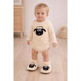 Pico Baby Bebek & Çocuk Kaydırmaz Tabanlı Ev Botu / Panduf / Kışlık Peluş Bot / Kuzucuk Desenli