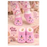 Pico Baby Bebek & Çocuk Kaydırmaz Tabanlı Ev Botu / Panduf / Kışlık Peluş Bot / Unicorn Desenli