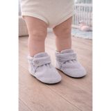 Pico Baby Organik Pamuk Astarlı, Bebek İlk Adım Ayakkabısı, Kaydırmaz Taban, Bebek Pandufu, Gri Patik