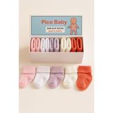 Pico Baby Organik Pamuk Unisex 5'li Kutulu Premium Yeni Doğan Bebek Çorabı - Renkli - Yenidoğan