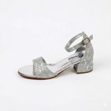 Pico Kids Arz Simli 4 cm Kız Çocuk Topuklu Sandalet Abiye Ayakkabı - Gümüş