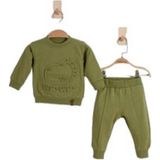 Picossa 1186PİY Erkek Bebek Dino Gofreli Yeşil Eşofman Takım - 6 - 9 Ay