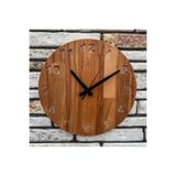 Picowood Doğal Ahşap Duvar Saati El Yapımı Modern Dekoratif Sessiz Mekanizma 35 Cm
