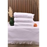 Pidora Textil 4'lü Etamin Jakarlı Püsküllü Saçaklı Soft 50*90 El Yüz Havlusu Kaneviçe Işlemelik