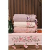 Pidora Textil 4'lü Işlemeli Güpürlü Çeyizlik 50*90 El Yüz Havlusu