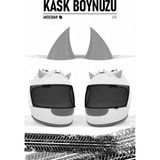 Piduma Motosiklet Kaskı Şeytan Boynuzu Motosiklet Kask Boynuzu Motosiklet Aksesuarları - Gri