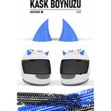 Piduma Motosiklet Kaskı Şeytan Boynuzu Motosiklet Kask Boynuzu Motosiklet Aksesuarları - Mavi