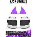Piduma Motosiklet Kaskı Şeytan Boynuzu Motosiklet Kask Boynuzu Motosiklet Aksesuarları - Mor