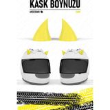 Piduma Motosiklet Kaskı Şeytan Boynuzu Motosiklet Kask Boynuzu Motosiklet Aksesuarları - Sarı