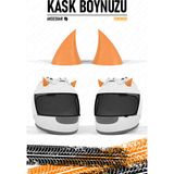 Piduma Motosiklet Kaskı Şeytan Boynuzu Motosiklet Kask Boynuzu Motosiklet Aksesuarları - Turuncu