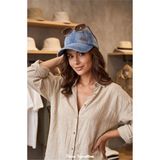 PIECE SIGNATURE Unisex Vintage Denim Beyzbol Şapkası - Deri Etiket Detaylı Yıkamalı Kot Kep ( 58-59 cm ) - Standart - Koyu Mavi