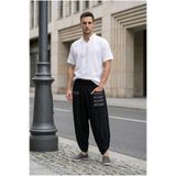pier moda Erkek %100 Pamuk Keten Dokuma Şalvar Pantolon