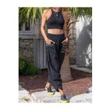 pier moda Nakışlı Keten Şalvar Pantolon-Bohem Style Siyah Renk -Lastik Bel Pantolon-Yoga-Şalvar-Rahat Pantolon