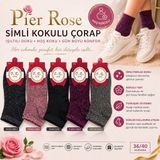 Pier Rose Simli Kadın Çorap Kokulu Parlak Soket Çorap 3 Lü Paket