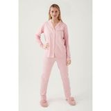 Pıercardın Bayan Yetişkin Gömlek Pijama Takımı Gül Kurusu