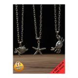 Piercing Market Steel & Silver 3 Lü Set Kombin Kolye Özel Tasarım Hediyelik Kolye Set