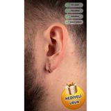 Piercing Market Steel & Silver Erkek Çelik Takı Paslanmaz Kararmaz Özel Tasarım Moda Halka Küpe