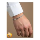 Piercing Market Steel & Silver Erkek Gümüş Renk Çift Sıralı Model Tasarım Bileklik