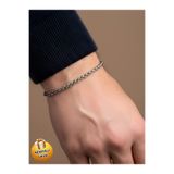 Piercing Market Steel & Silver Erkek Gümüş Renk Örme Model Tasarım Bileklik
