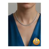 Piercing Market Steel & Silver Su Yolu Zirkon Taşlı Choker Kolye