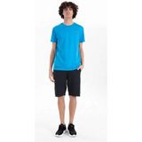 Piero Perla Jaguar Baskılı ve Etek Nakışlı Bisiklet Yaka Slim Fit Erkek Açık Mavi T-Shirt - XL