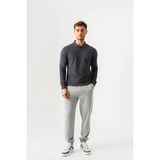 Piero Perla Polo Yaka Slim Fit Uzun Kollu Erkek Antrasit T-Shirt - 2XL
