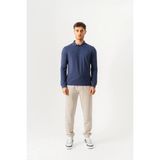 PİERO PERLA Polo Yaka Slim Fit Uzun Kollu Erkek Lacivert T-Shirt