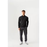 Piero Perla Regular Fit Penye Interlok Jakar Yakalı Uzun Kollu Polo Erkek Antrasit T-Shirt - XS