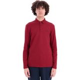 Piero Perla Regular Fit Penye Interlok Jakar Yakalı Uzun Kollu Polo Erkek Kırmızı T-Shirt