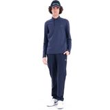 Piero Perla Regular Fit Penye Interlok Jakar Yakalı Uzun Kollu Polo Erkek Lacivert T-Shirt - XS