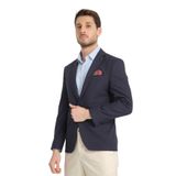 Pieros Erkek Koyu Lacivert Pamuk Karışımlı Slim Fit Dar Kesim Dört Mevsim Blazer Ceket Koyu Lacivert 52