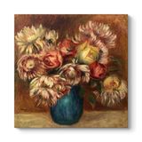 Pierre-Auguste Renoir - Yeşil Vazoda Çiçekler Tablosu 40 x 40