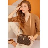 Pierre Cardin 05PO22Y1538 Kahverengi Monogram Kadın Omuz Çantası