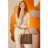 Pierre Cardin 05PO22Y1572 Kahve Monogram Kadın Omuz Çantası