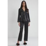 Pierre Cardin 1200 Kadın Saten Pijama Takımı - L - Siyah