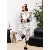 Pierre Cardin 1300 Kadın Biyeli Saten Pijama Takımı