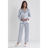 Pierre Cardin 1438 Saten Dantelli Pijama Takımı - Antrasit - Gri