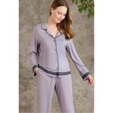 Pierre Cardin 2200 Kadın Uzun Kollu Gömlek Pijama Takımı, Royal, S Beden