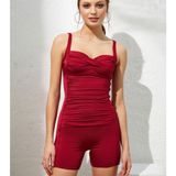 Pierre Cardin 221135 Bordo Fairy Sortlu Drapeli Yüzücü Mayo