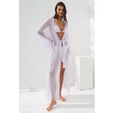 Pierre Cardin 231812 Beyaz Belden Bağlamalı Kadın Kimono