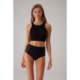 Pierre Cardin 2'li Ekonomik Paket 1210 Jesse Pamuklu Kalın Askılı Crop Atlet Set - 40 - Siyah