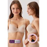 Pierre Cardin 2'li Ekonomik Paket Ten 6005 Balenli Destekli Micro Sütyen Set - 90B